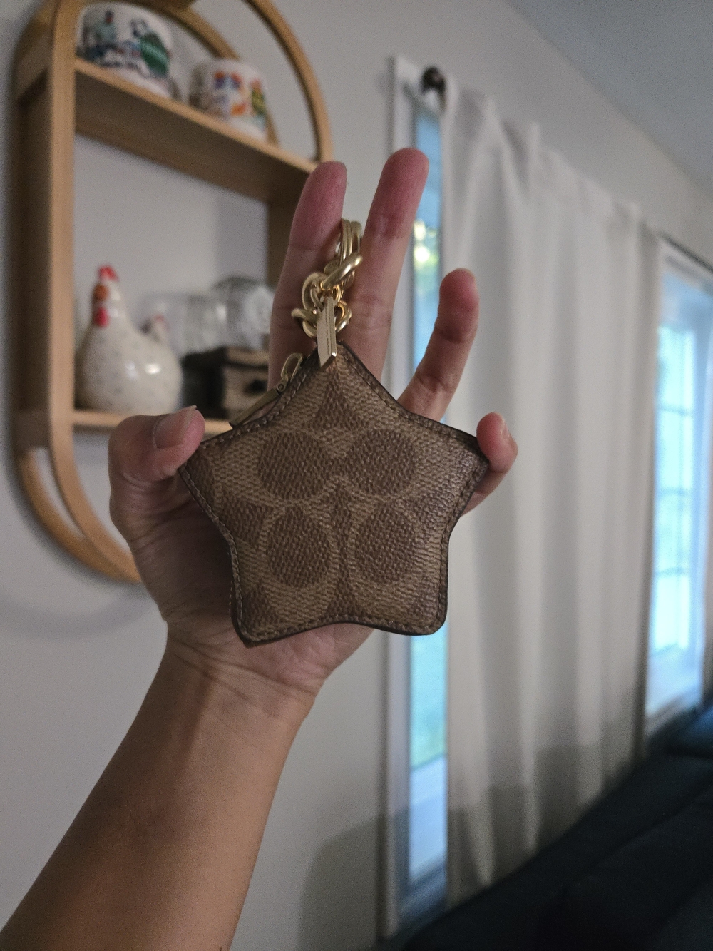 Coach Coin Star-shaped Pouch Keychain - Picture 2 of 3